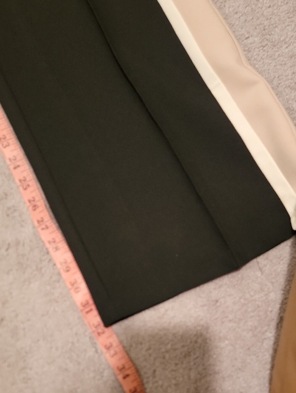 Central Park West Black Two-Piece Pantsuit with Cream and Tan Stripes - Picture 6 of 17